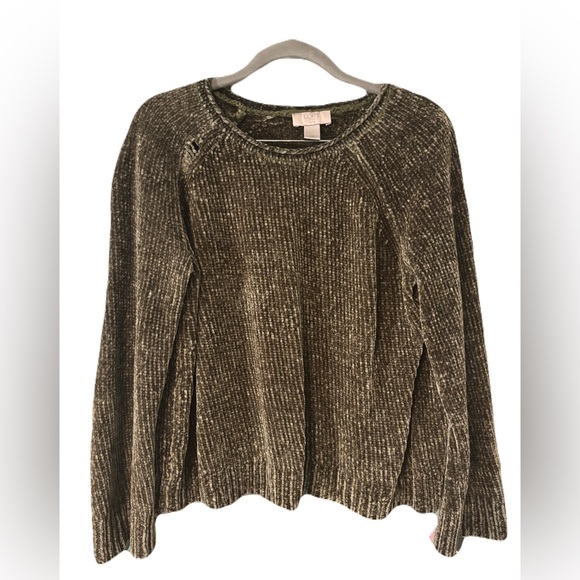 LOFT Forest Green Chenille Textured Boat Neck Sweater | Cozy Soft Knit | Size SP - Picture 1 of 4